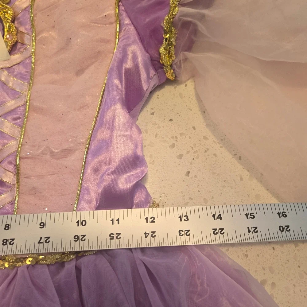 Disney Store Rapunzel Tangled Princess Costume Dress Purple Gold Kids 9/10